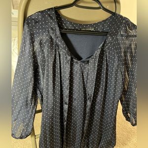 Blue polka dots blouse